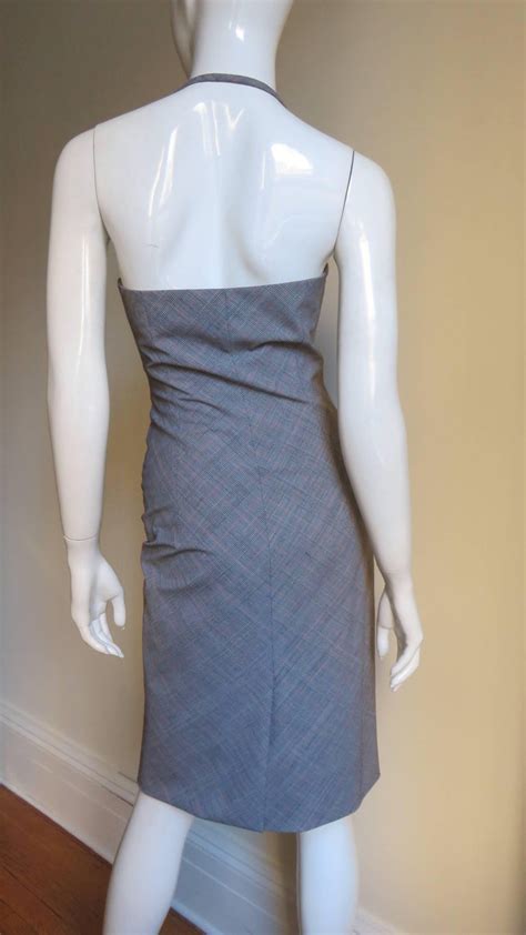 Givenchy Couture Scoop Front Button Halter Dress 1990s 